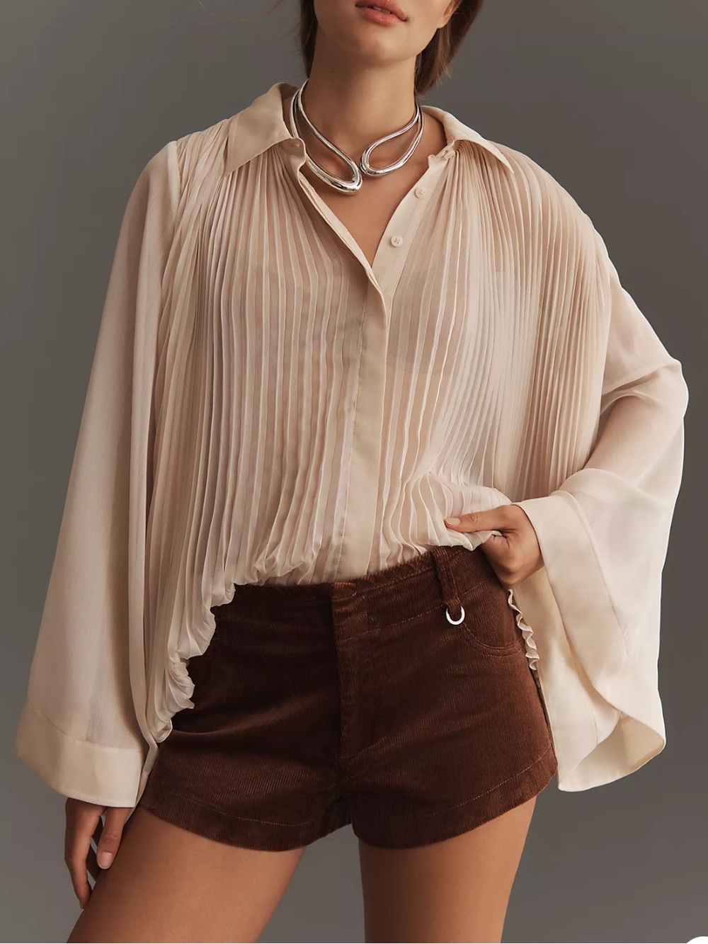 Anthropologie Maeve Corduroy Trouser Micro Shorts in Brown Size 8